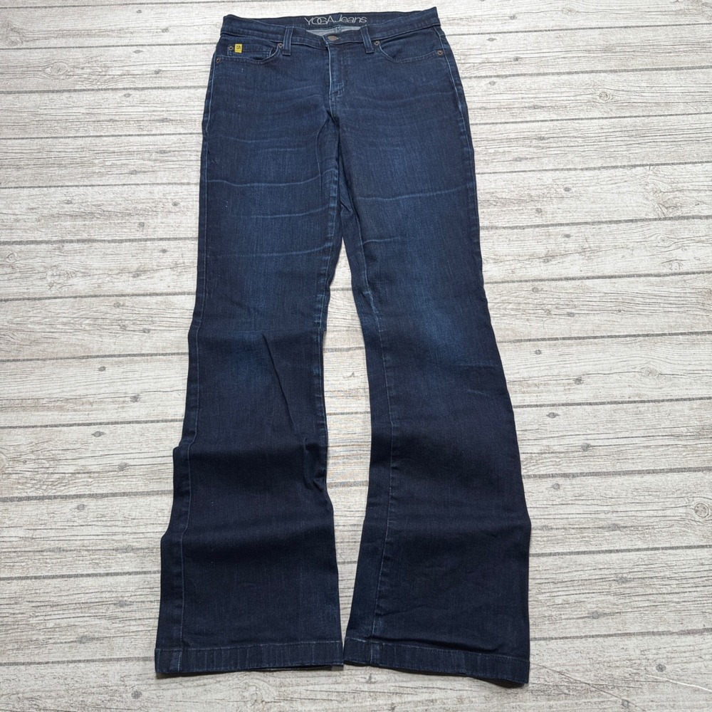 Yoga Jeans Women's 29 Blue Dark Wash Stretch Flare Leg Denim Mid Rise Fit Canada